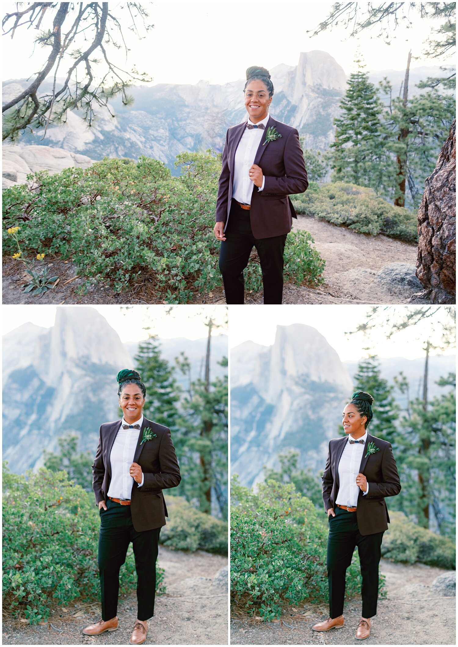 Yosemite Lesbian wedding suit
