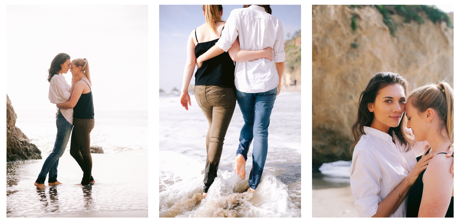  Lesbian Beach Engagement - Malibu El Matador Engagement  