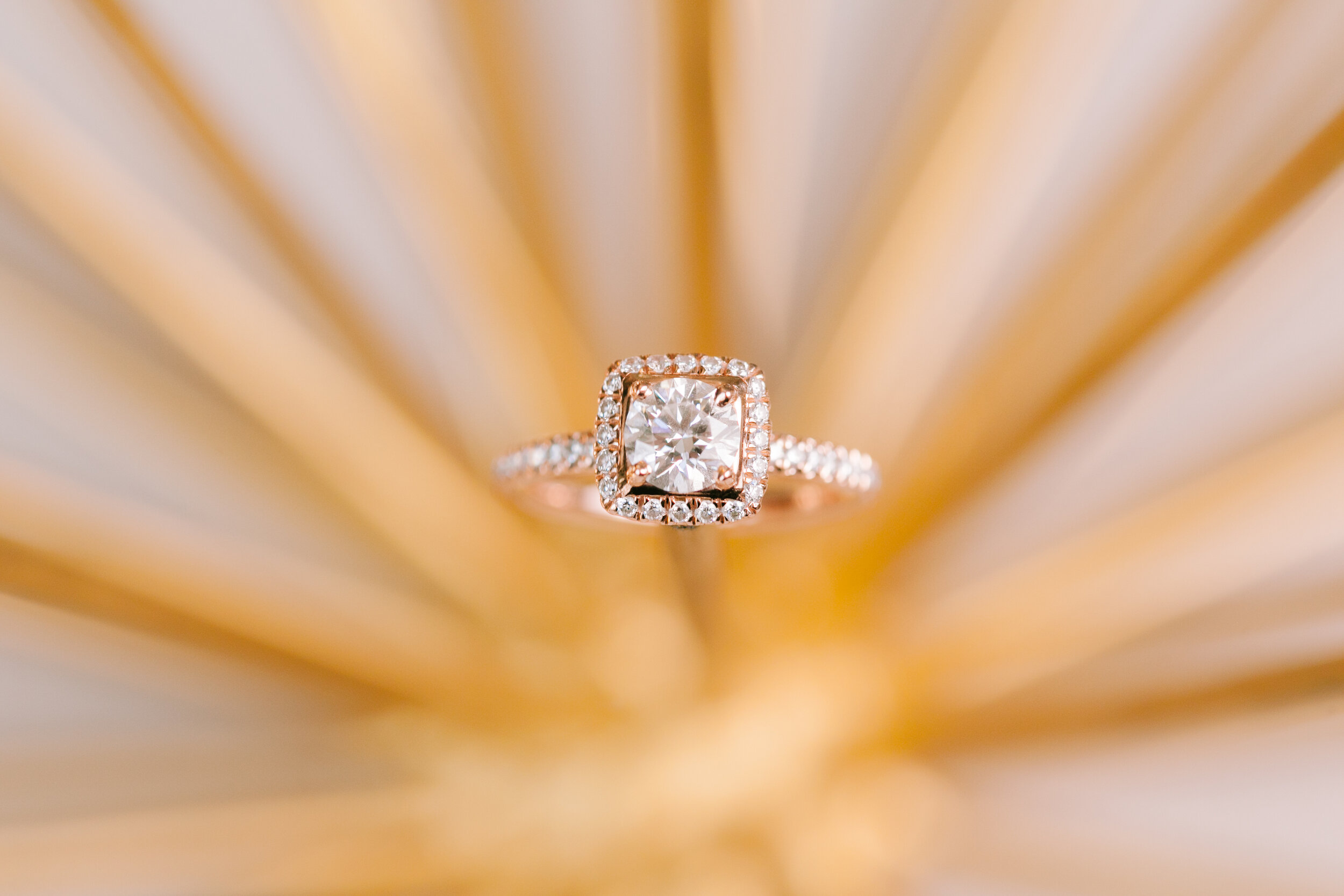  Halo Rose Gold Engagement Ring - Fresno Wedding Rings 