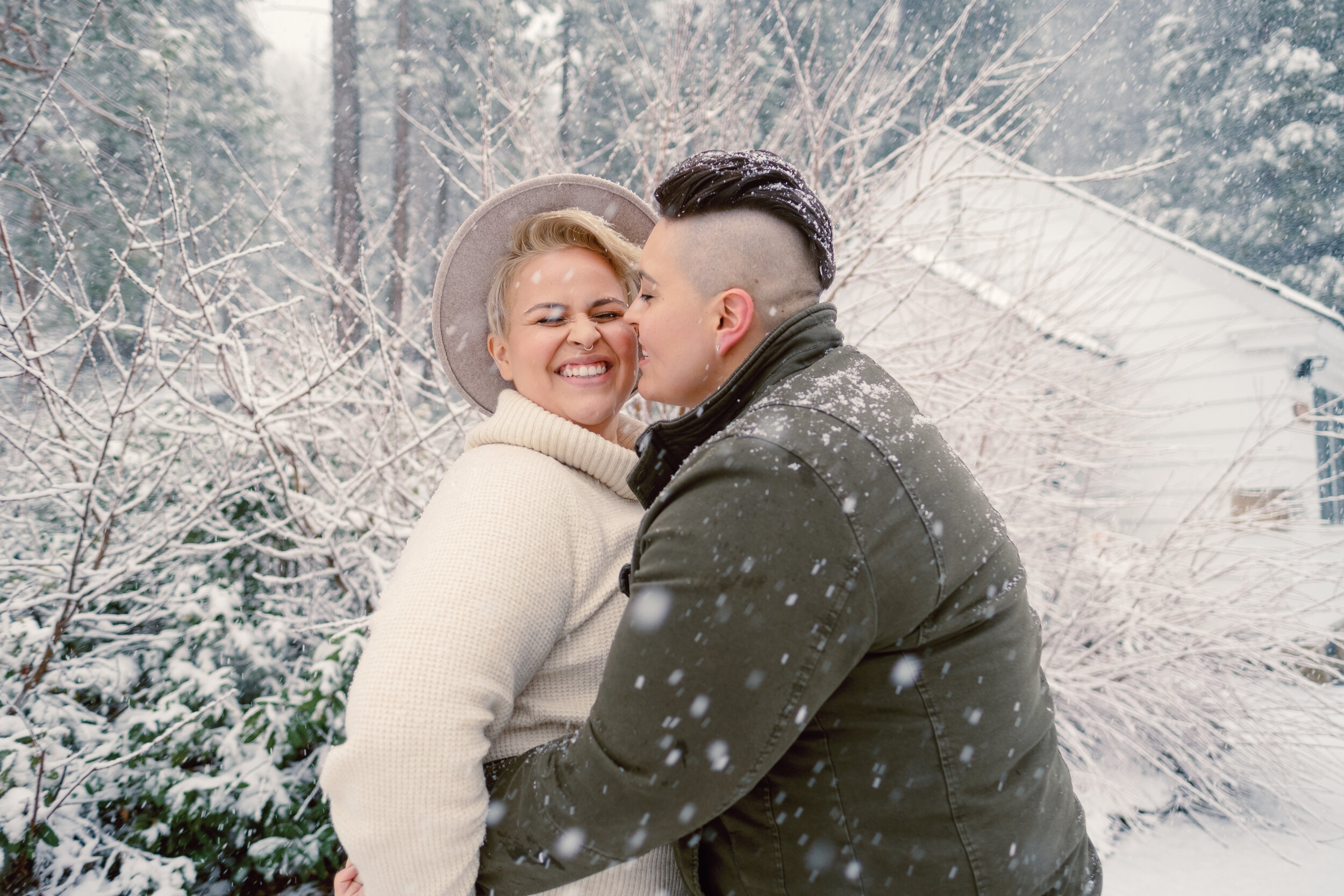  Snowy Yosemite Engagement Photographer - Lesbian Couple 