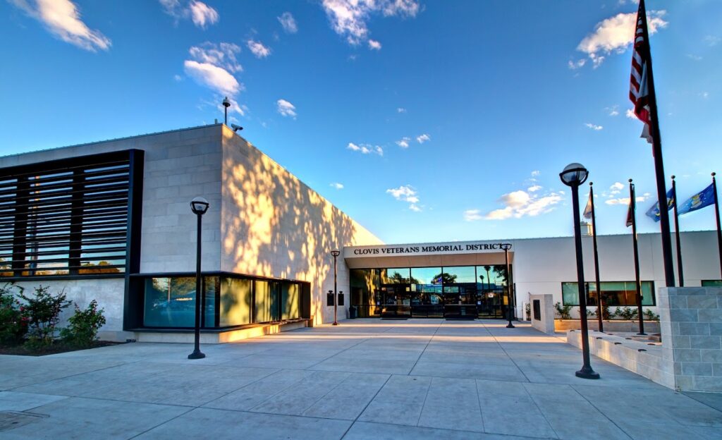 Clovis Veterans Memorial District building in Clovis California 